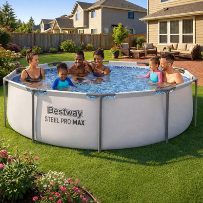 Round Frame Backyard Pool Set