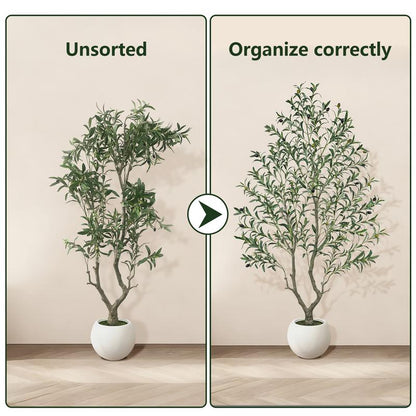 Lifelike Potted Olive Decor Tree