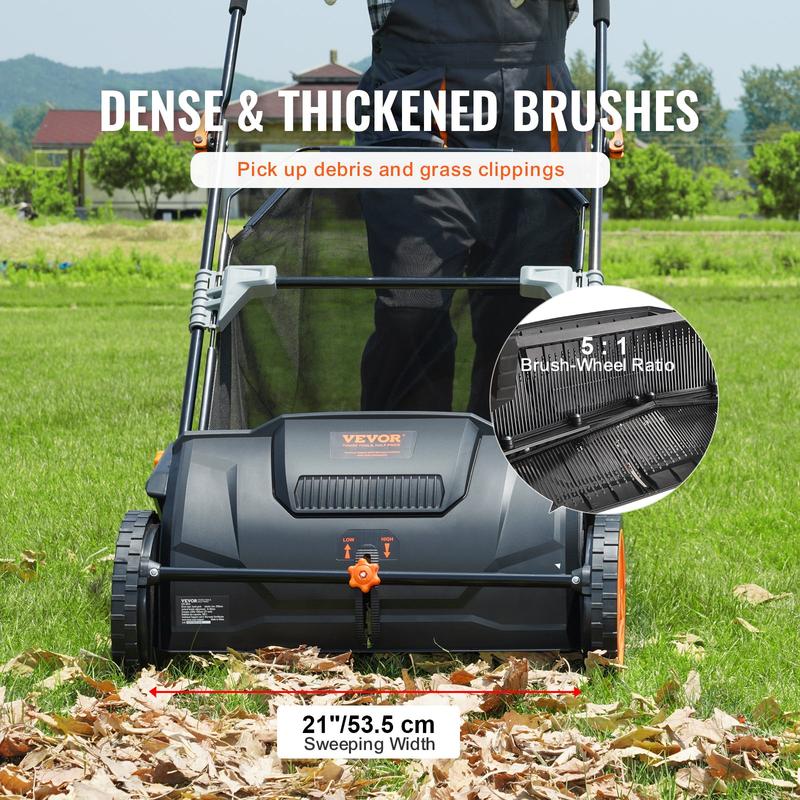 Adjustable Push Lawn Debris Sweeper