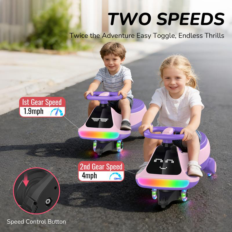 12V Light-Up Electric Wiggle Car