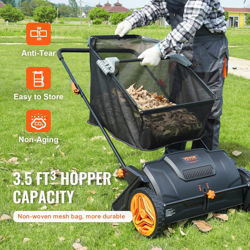 Adjustable Push Lawn Debris Sweeper