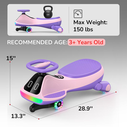 12V Light-Up Electric Wiggle Car