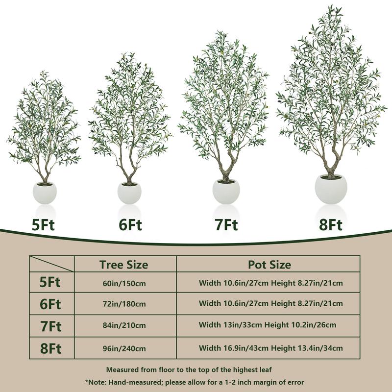 Lifelike Potted Olive Decor Tree