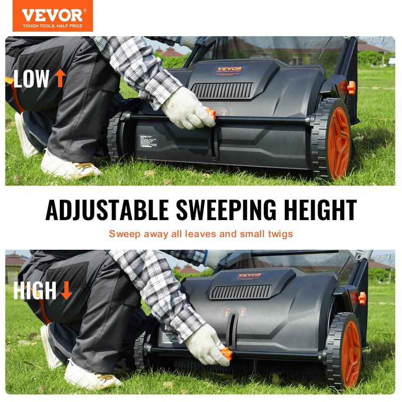 Adjustable Push Lawn Debris Sweeper
