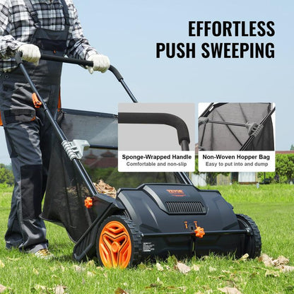 Adjustable Push Lawn Debris Sweeper