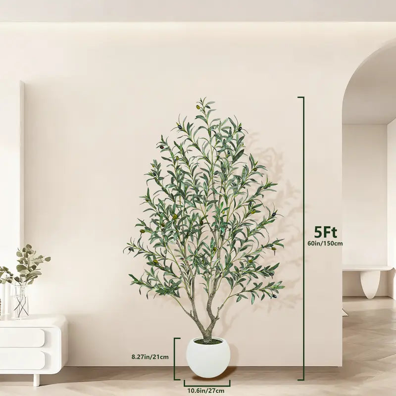 Lifelike Potted Olive Decor Tree