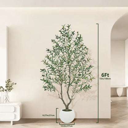 Lifelike Potted Olive Decor Tree