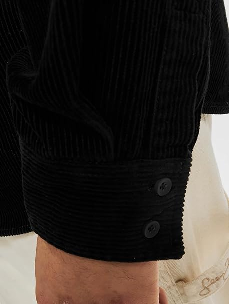 Men's Corduroy Classic Long-Sleeved Shirt Dress