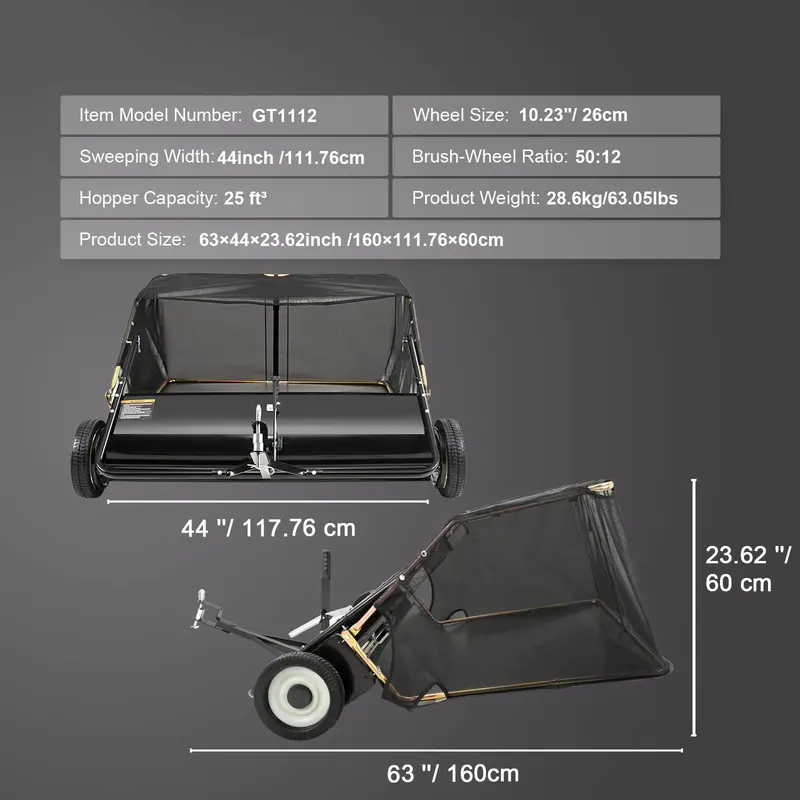 Adjustable Push Lawn Debris Sweeper